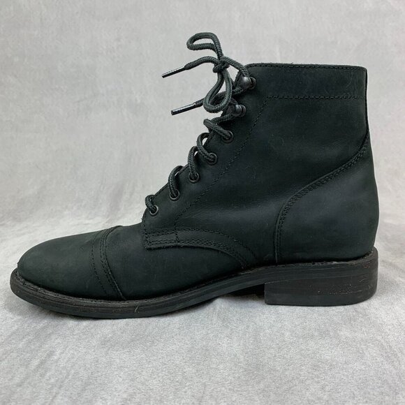 Thursday Boot Co Mens Captain Boots Size 9.5 Black Matte Leather Military Rugged - Picture 6 of 13